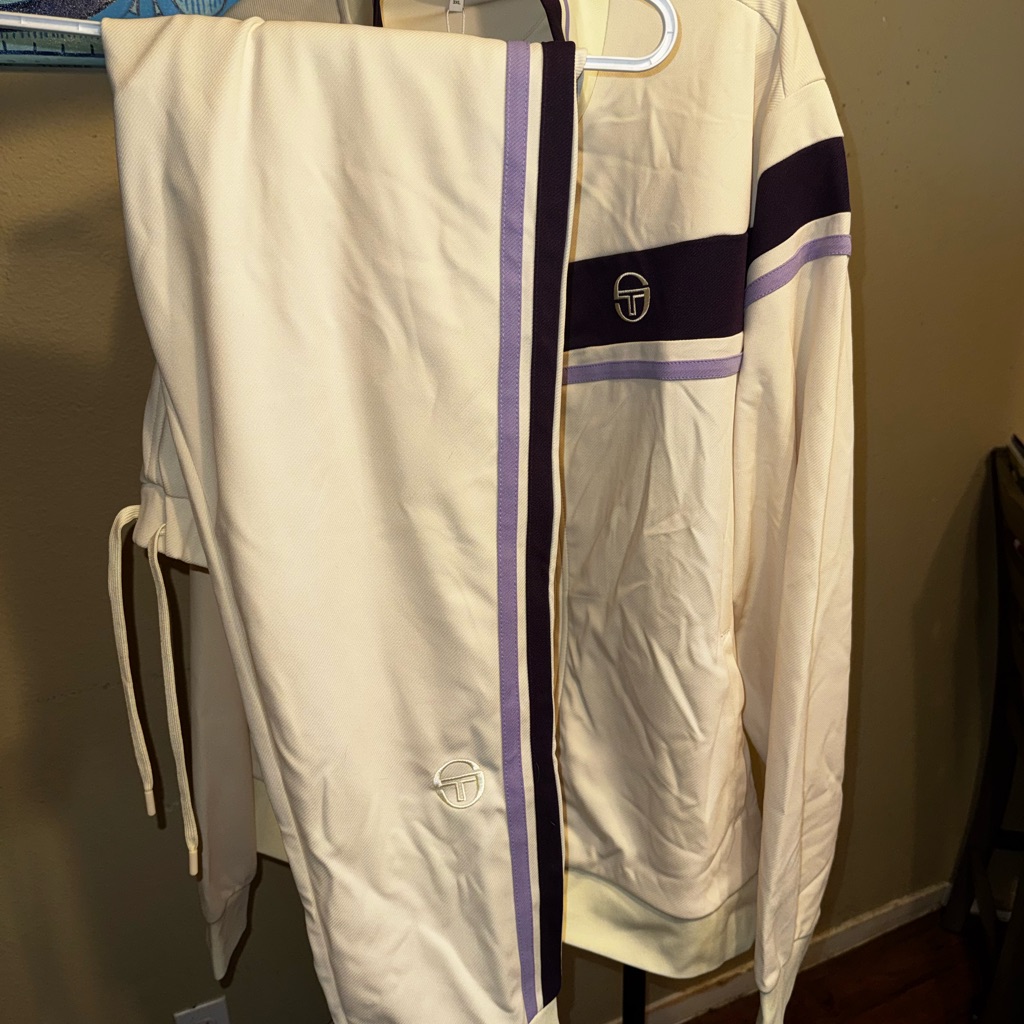 Sergio Tacchini Damarindo Tracksuit In A Pearl And Blackberry